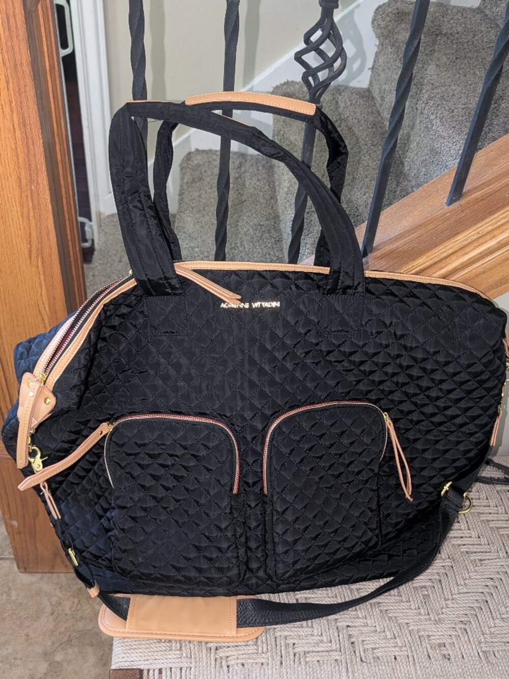 Adrienne Vittadini Large Quilted Travel Duffle Bag 18"x26"